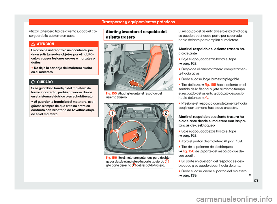 Seat Tarraco 2018  Manual de instrucciones (in Spanish) Transportar y equipamientos pr