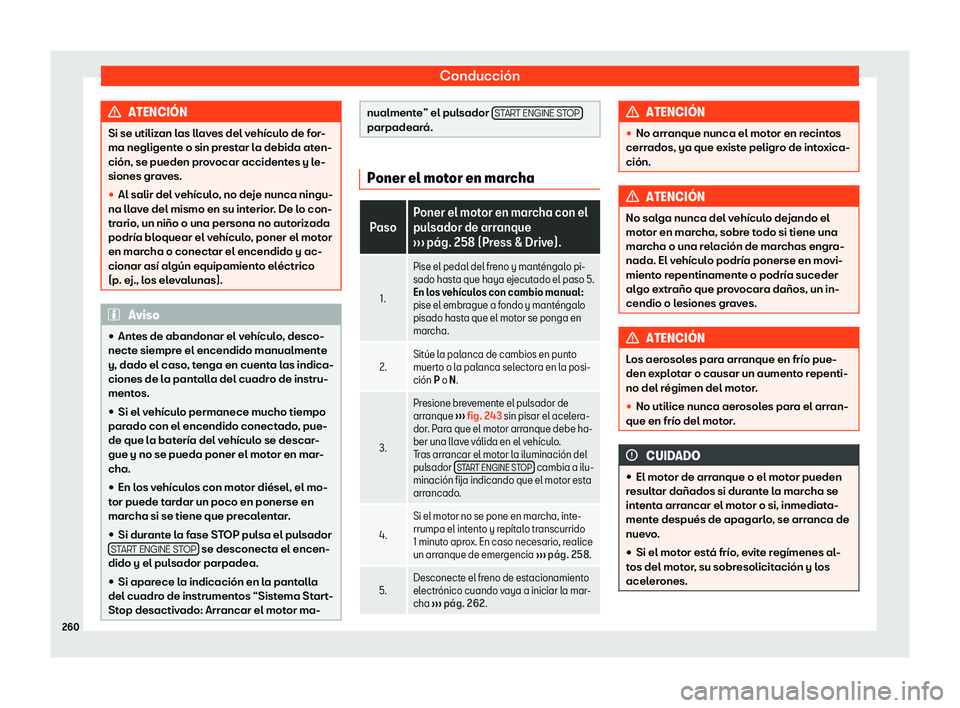 Seat Tarraco 2018  Manual de instrucciones (in Spanish) Conducci