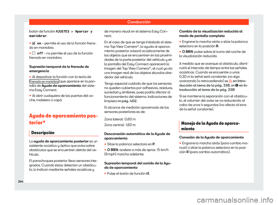 Seat Tarraco 2018  Manual de instrucciones (in Spanish) Conducci