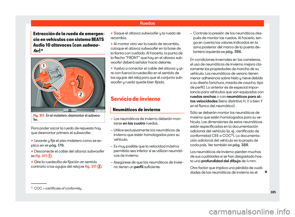 Seat Tarraco 2018  Manual de instrucciones (in Spanish) Ruedas
Extracci