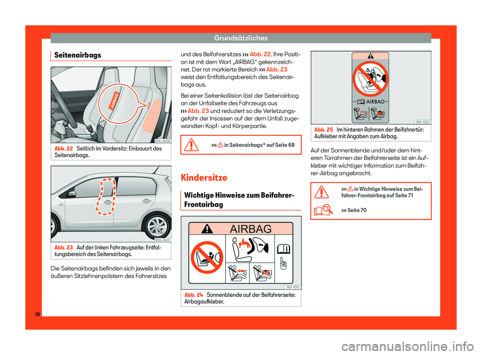 Seat Mii electric 2018  Betriebsanleitung (in German) Grunds