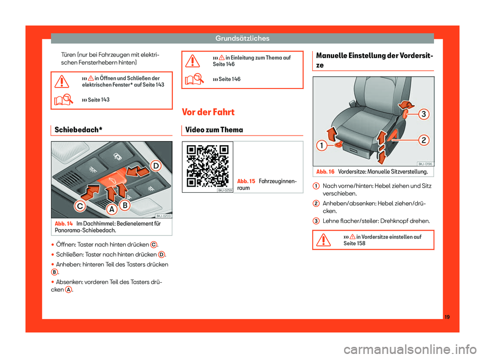 Seat Ibiza 2018  Betriebsanleitung (in German) Grunds