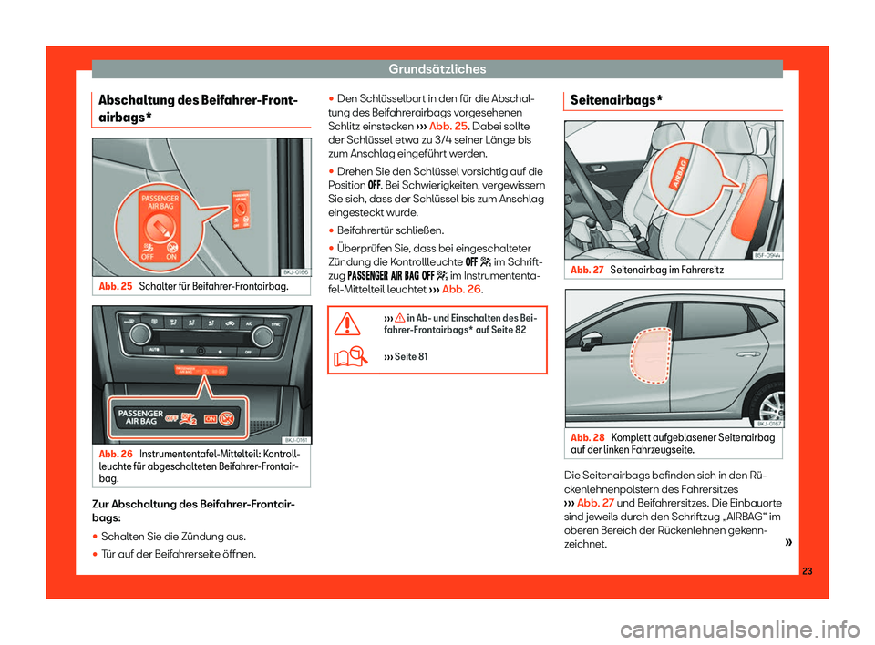 Seat Ibiza 2018  Betriebsanleitung (in German) Grunds