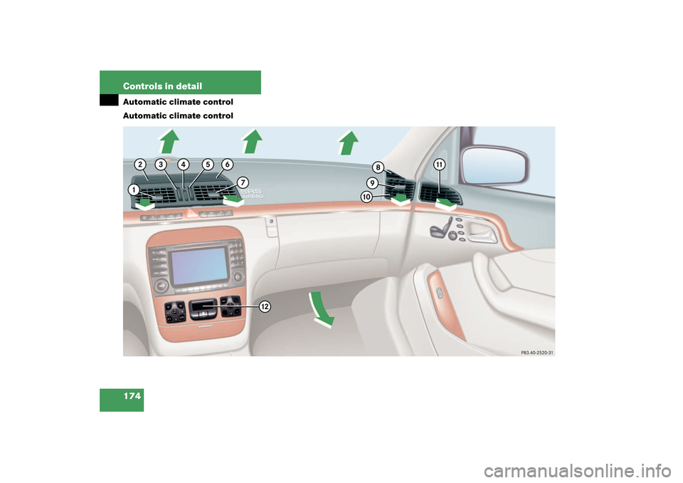 MERCEDES-BENZ S430 4MATIC 2003 W220 Owners Manual 174 Controls in detailAutomatic climate control
Automatic climate control 