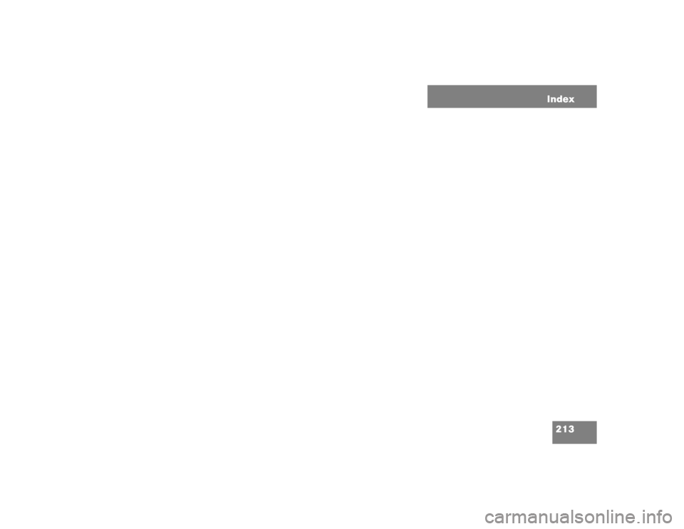 MERCEDES-BENZ CL-Class 2003 C215 Comand Manual 213 Index 