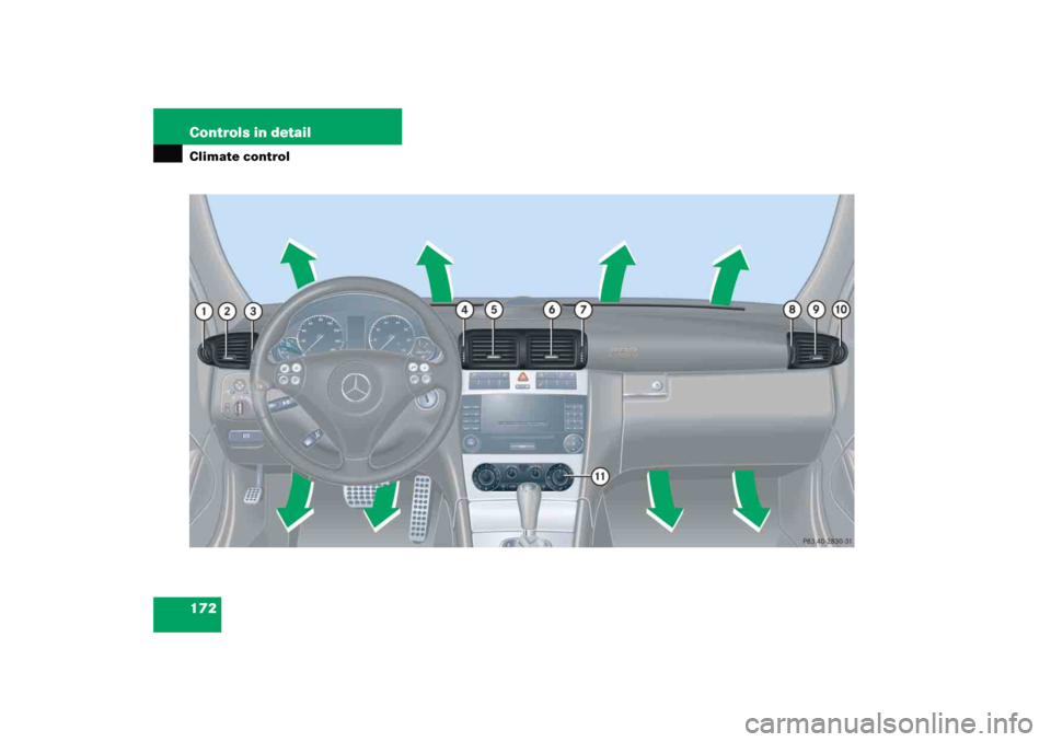 MERCEDES-BENZ C COUPE 2005 CL203 Owners Manual 172 Controls in detailClimate control 