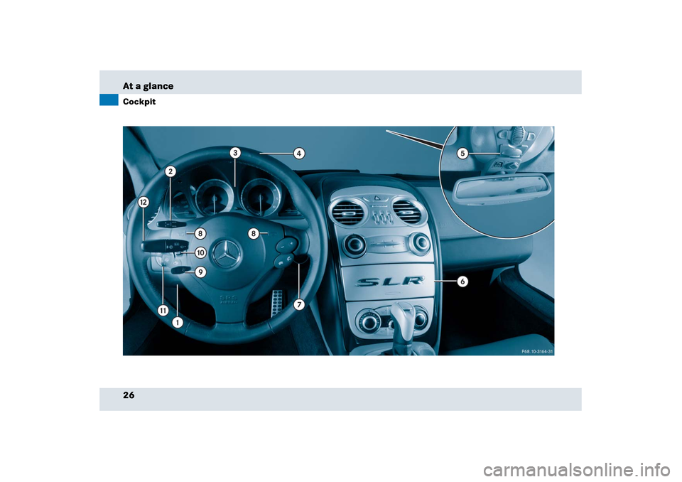 MERCEDES-BENZ SLR 2006 R199 Owners Manual 26 At a glanceCockpit 