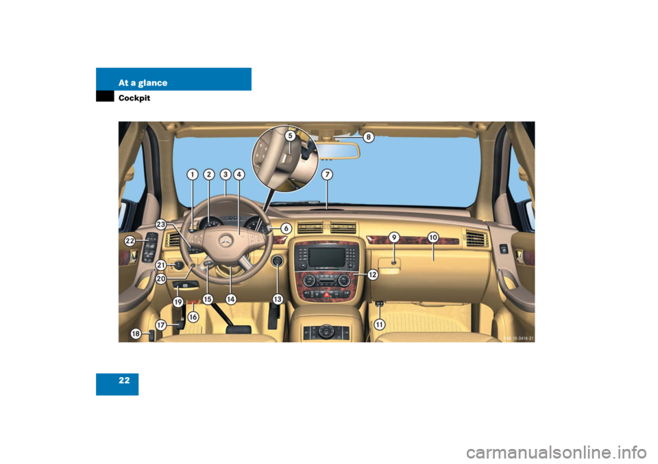 MERCEDES-BENZ R350 2006 W251 Owners Manual 22 At a glanceCockpit 