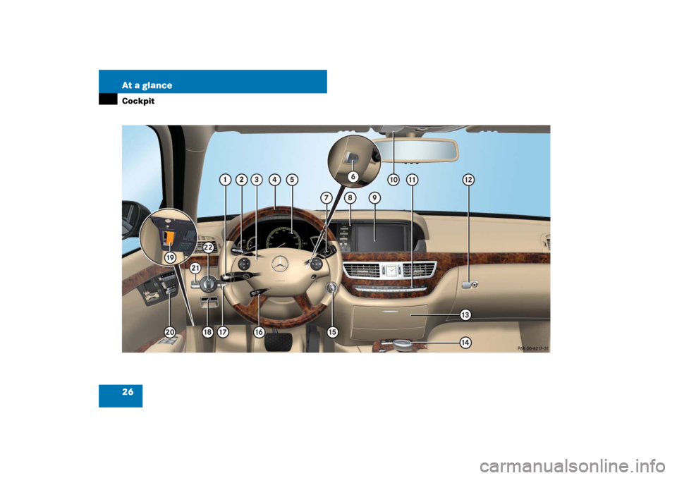 MERCEDES-BENZ S600 2007 W221 Owners Manual 26 At a glanceCockpit 
