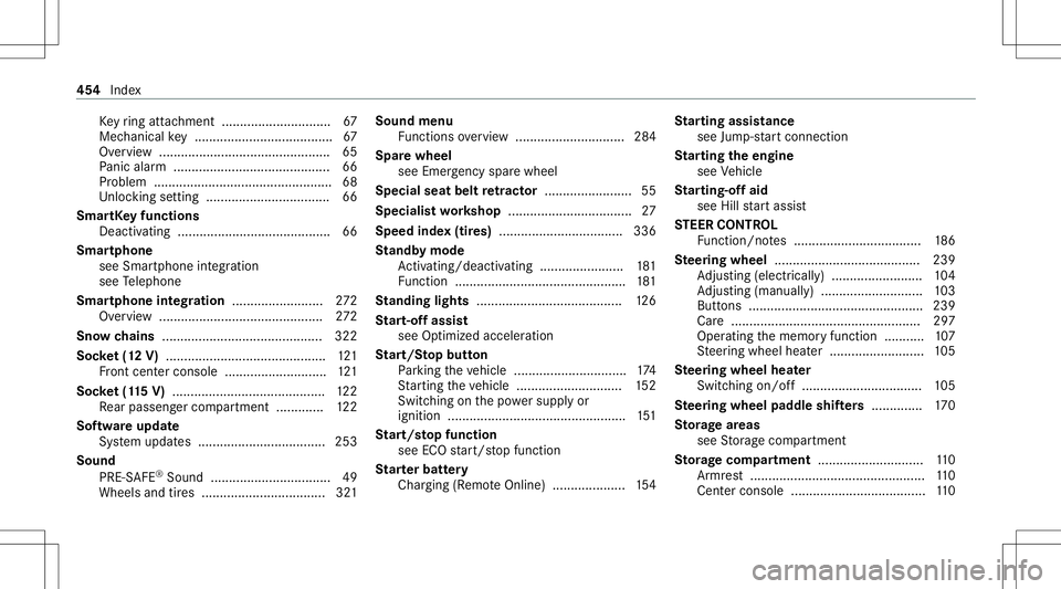 MERCEDES-BENZ E WAGON 2021  Owners Manual Ke
yring attachme nt<0011001100110011001100110011001100110011001100110011001100110011
001100110011001100110011001100110011> .....67
Mec hanical key ...................................... 67
Ov ervie w