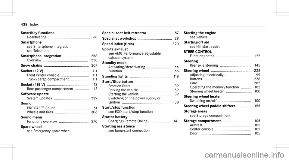 MERCEDES-BENZ GT 4-DOOR COUPE 2021  AMG Owners Manual Smar
tKey functio ns
Deactiv ating.......................................... 68
Smar tphone
see Smar tphone integr ation
see Telephon e
Sma rtphon eint egratio n<00110011001100110011001100110011001100