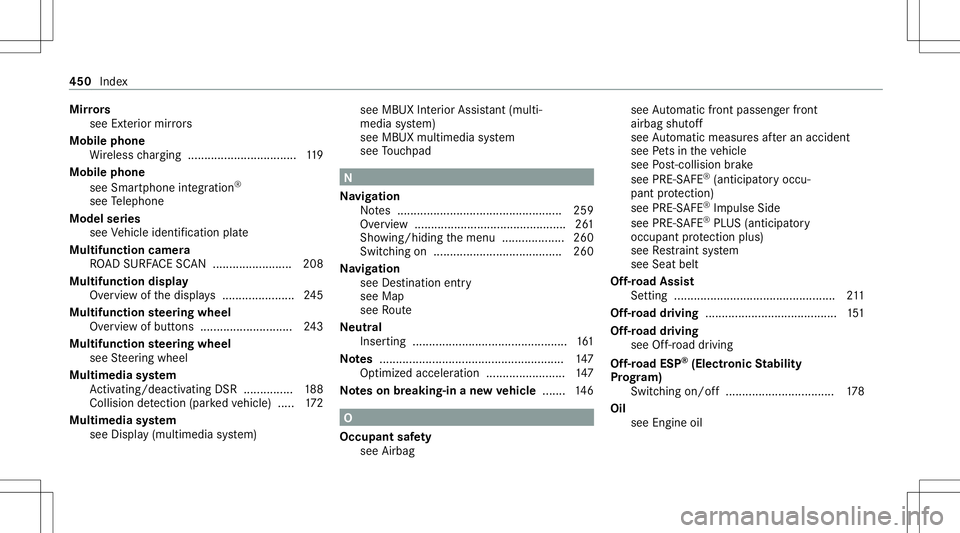 MERCEDES-BENZ GLE COUPE 2021 Owners Manual Mir
rors
see Exterior mir rors
Mobi lephone
Wi reless chargin g.................................1 19
Mobi lephone
see Smar tphone integr ation ®
see Telephon e
Model series
see Vehicle identif icatio MERCEDES-BENZ GLE COUPE 2021 Owners Manual Mir
rors
see Exterior mir rors
Mobi lephone
Wi reless chargin g.................................1 19
Mobi lephone
see Smar tphone integr ation ®
see Telephon e
Model series
see Vehicle identif icatio