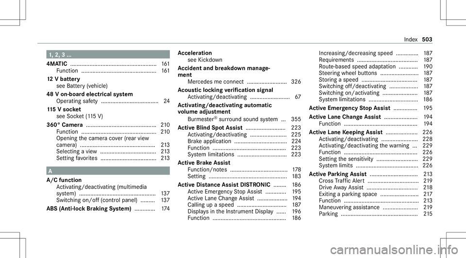 MERCEDES-BENZ GLS COUPE 2020  Owners Manual 1,
2, 3...
4MA TIC...................................................... 161
Fu nctio n<0011001100110011001100110011001100110011001100110011001100110011
001100110011001100110011001100110011> <00110011
