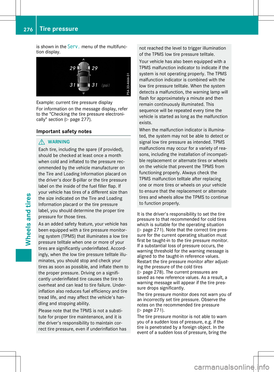 MERCEDES-BENZ SLC ROADSTER 2020 Owners Manual is
shown inthe Serv . Serv
.men uofthe multif unc-
tion display. Ex
ample: currenttirep ress uredisplay
For informat iononthe mess agedisplay, refer
to the "Check ingthe tirep ress ureelect roni-
MERCEDES-BENZ SLC ROADSTER 2020 Owners Manual is
shown inthe Serv . Serv
.men uofthe multif unc-
tion display. Ex
ample: currenttirep ress uredisplay
For informat iononthe mess agedisplay, refer
to the "Check ingthe tirep ress ureelect roni-