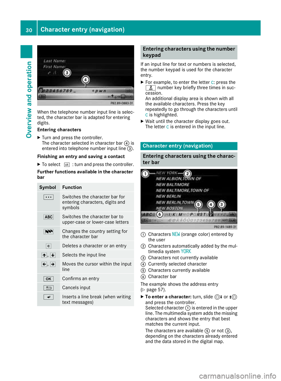 MERCEDES-BENZ SL ROADSTER 2018 COMAND Manual When the telephone number input line is selec-
ted, the character bar is adapted for entering
digits.
Entering characters
XTurn and press the controller.
The character selected in character bar?is
ent MERCEDES-BENZ SL ROADSTER 2018 COMAND Manual When the telephone number input line is selec-
ted, the character bar is adapted for entering
digits.
Entering characters
XTurn and press the controller.
The character selected in character bar?is
ent