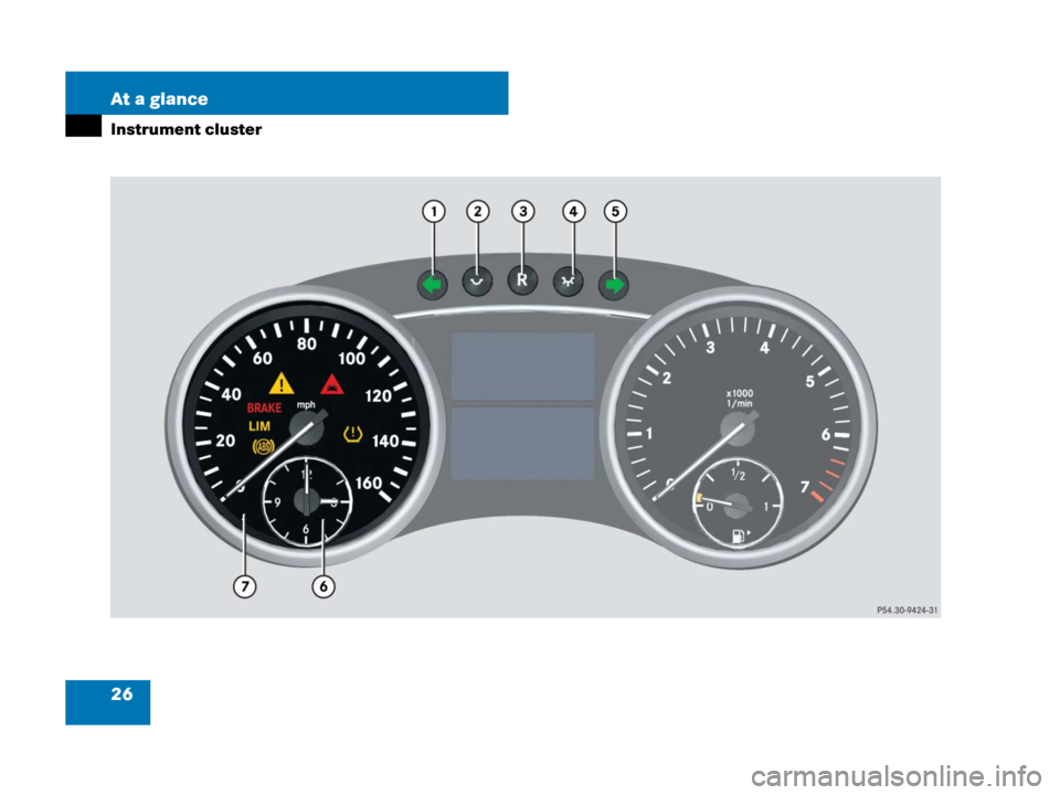MERCEDES-BENZ ML63AMG 2008 W164 Owners Manual 26 At a glance
Instrument cluster 