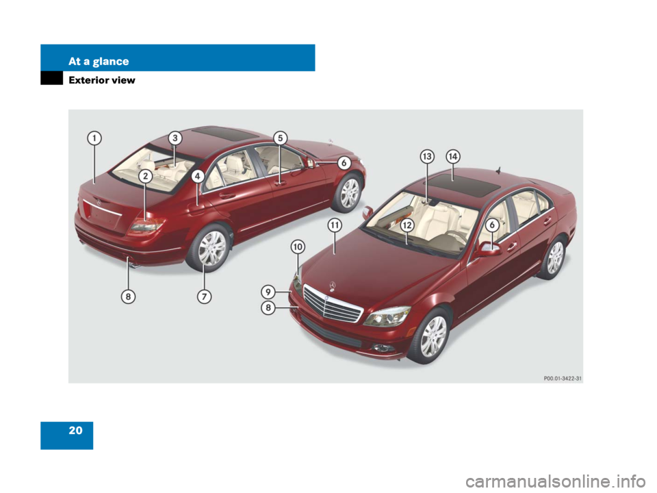 MERCEDES-BENZ C300 4MATIC 2008 W204 Owners Manual 20 At a glance
Exterior view 
