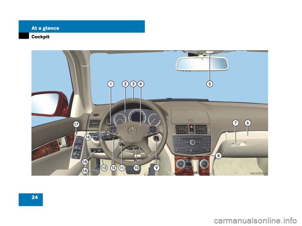 MERCEDES-BENZ C300 4MATIC 2008 W204 Owners Manual 24 At a glance
Cockpit 