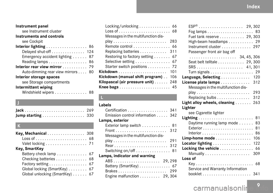 MERCEDES-BENZ SLK280 2009 R171 Owners Manual 