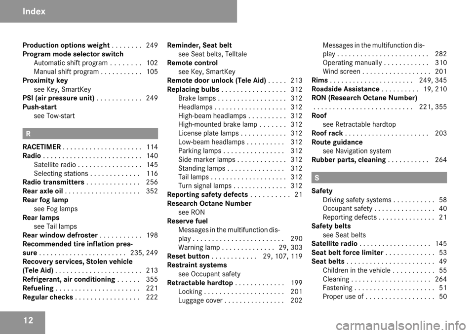 MERCEDES-BENZ SLK280 2009 R171 Owners Manual 