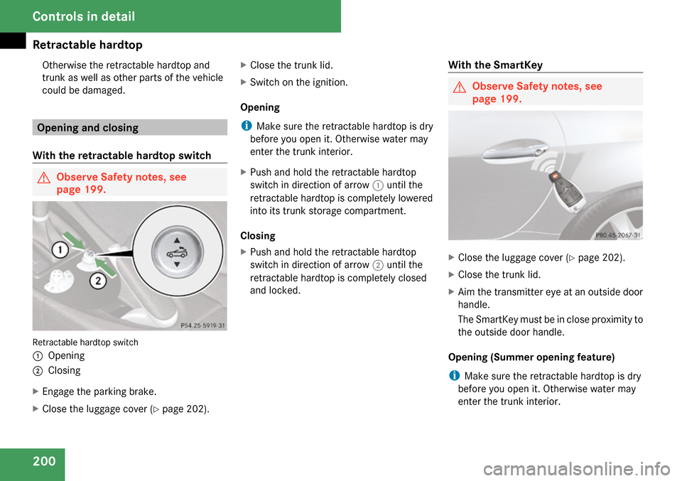 MERCEDES-BENZ SLK280 2009 R171 Owners Manual 