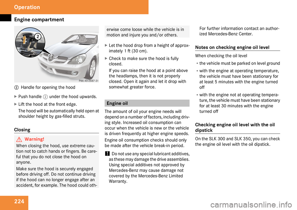 MERCEDES-BENZ SLK280 2009 R171 Owners Manual 