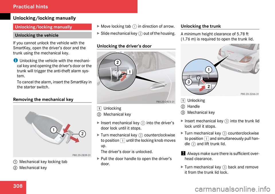 MERCEDES-BENZ SLK280 2009 R171 Owners Manual 
