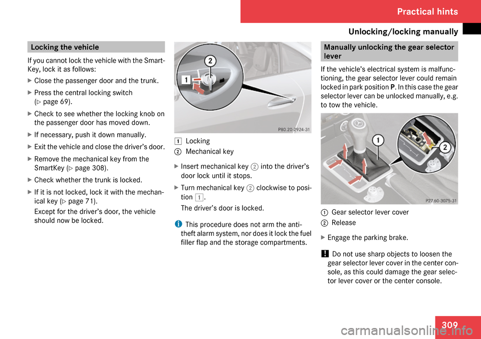 MERCEDES-BENZ SLK280 2009 R171 Owners Manual 