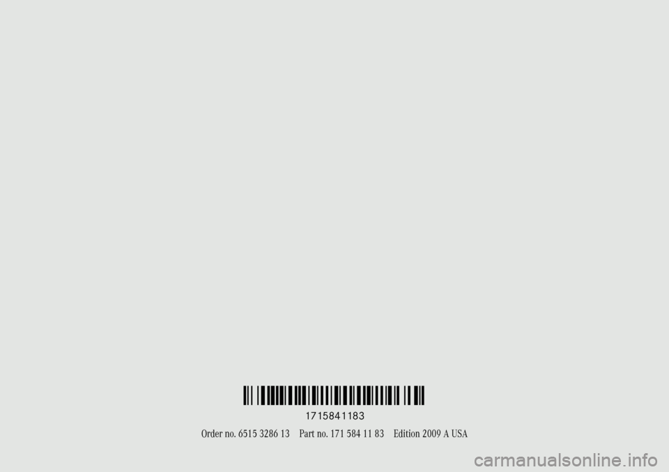MERCEDES-BENZ SLK280 2009 R171 Owners Manual 