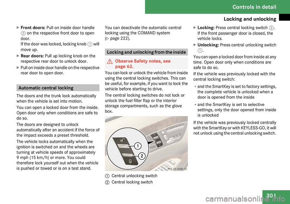 MERCEDES-BENZ S65AMG 2009 W221 Owners Manual 