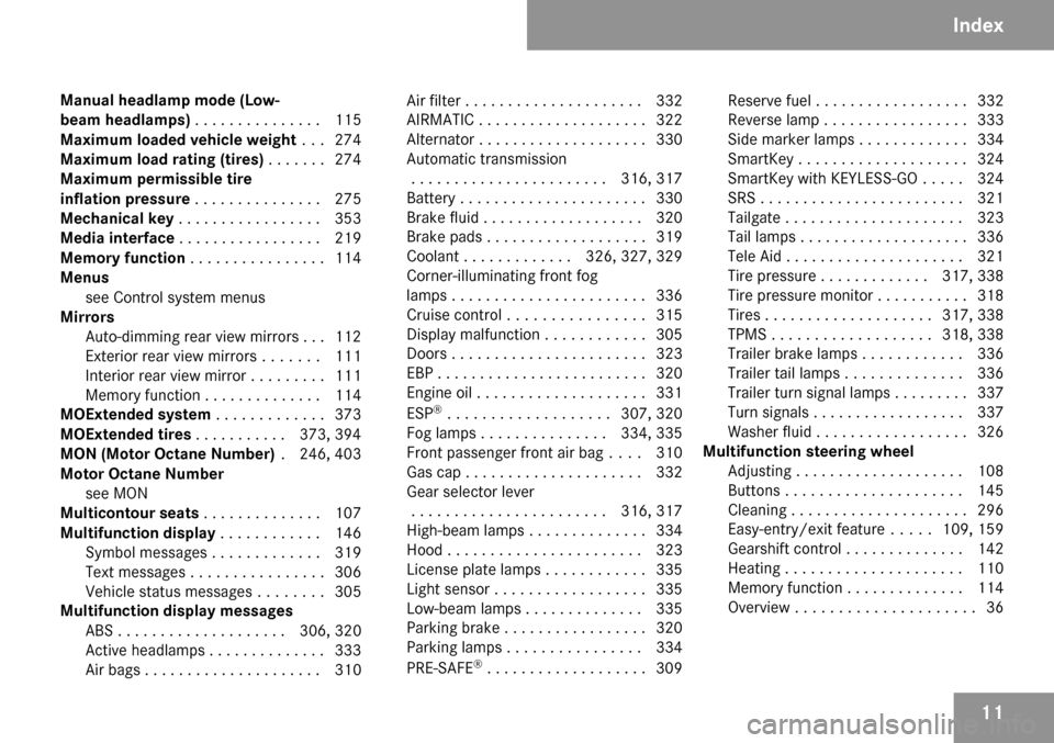 MERCEDES-BENZ R350 2009 W251 Owners Manual 