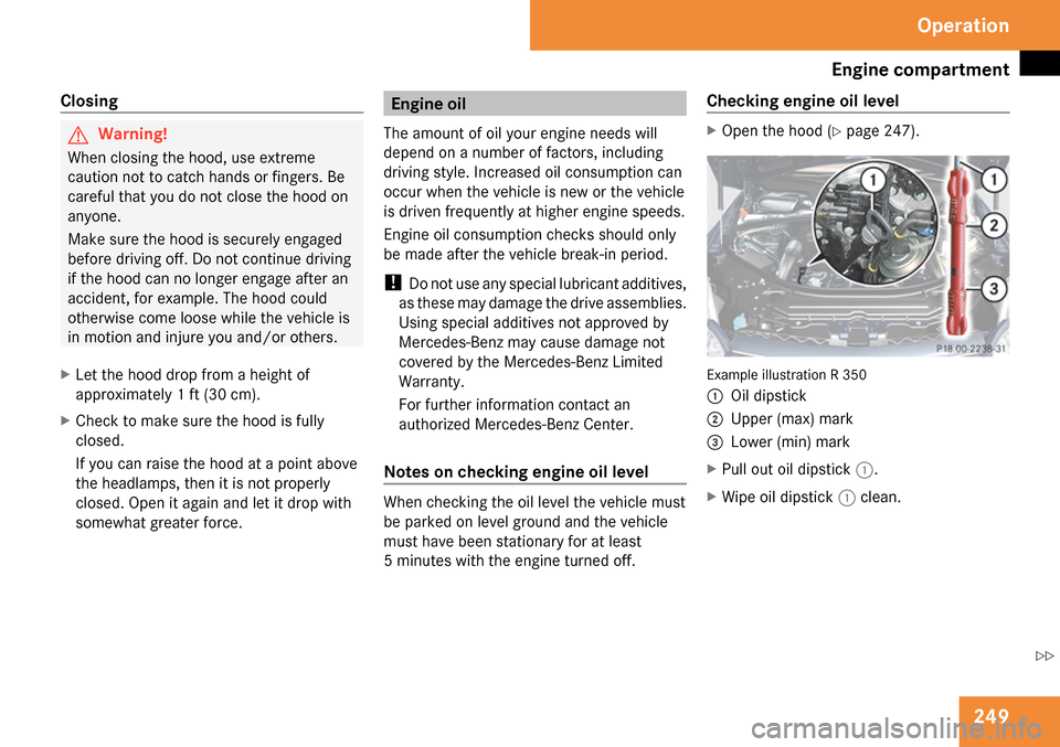 MERCEDES-BENZ R350 2009 W251 Owners Manual 