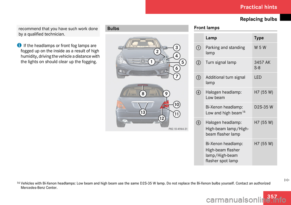 MERCEDES-BENZ R350 2009 W251 Owners Manual 
