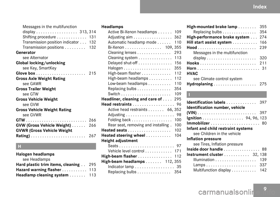 MERCEDES-BENZ ML320 2009 W164 Owners Manual 