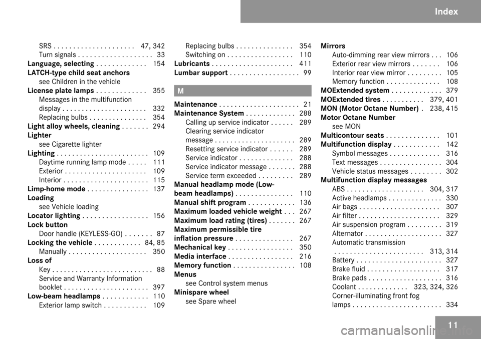 MERCEDES-BENZ ML320 2009 W164 Owners Manual 