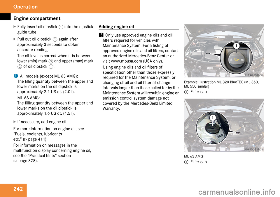 MERCEDES-BENZ ML63AMG 2009 W164 Owners Manual 