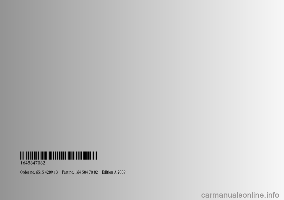 MERCEDES-BENZ ML63AMG 2009 W164 Owners Manual 