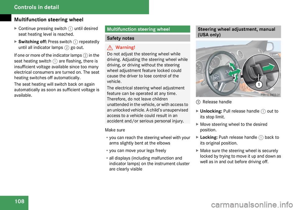 MERCEDES-BENZ GL320 2009 X164 Owners Manual 