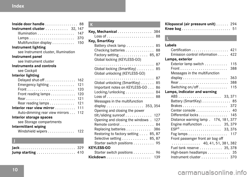 MERCEDES-BENZ GL320 2009 X164 Owners Manual 