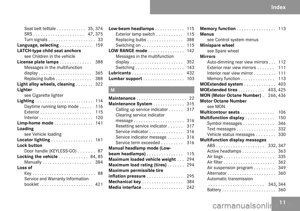 MERCEDES-BENZ GL320 2009 X164 Owners Manual 