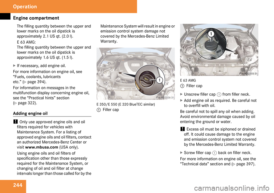 MERCEDES-BENZ E63AMG 2009 W211 Owners Manual 