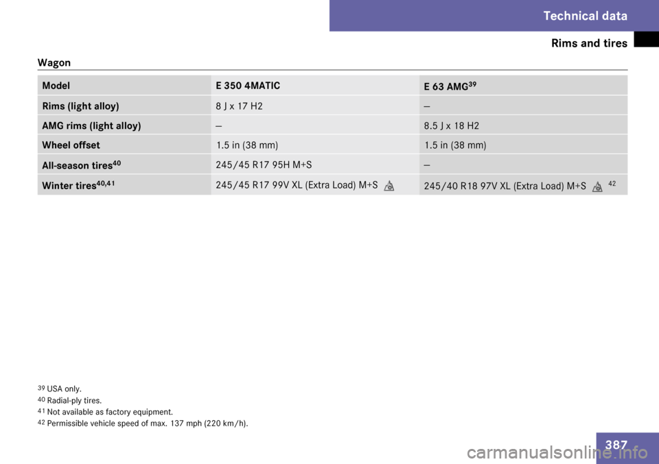 MERCEDES-BENZ E63AMG 2009 W211 Owners Manual 