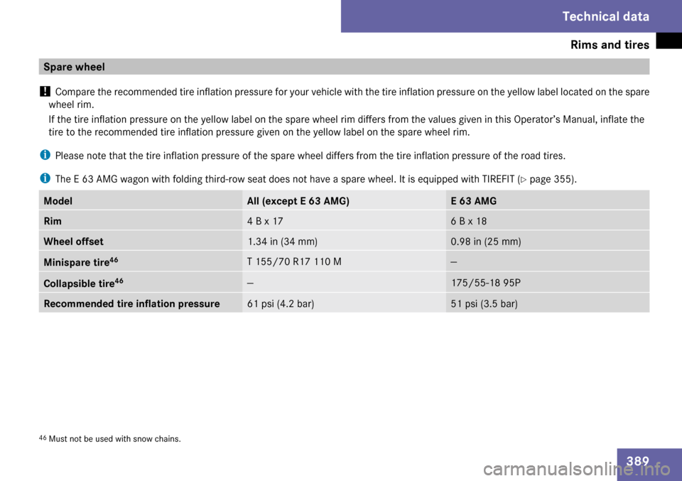 MERCEDES-BENZ E63AMG 2009 W211 Owners Manual 