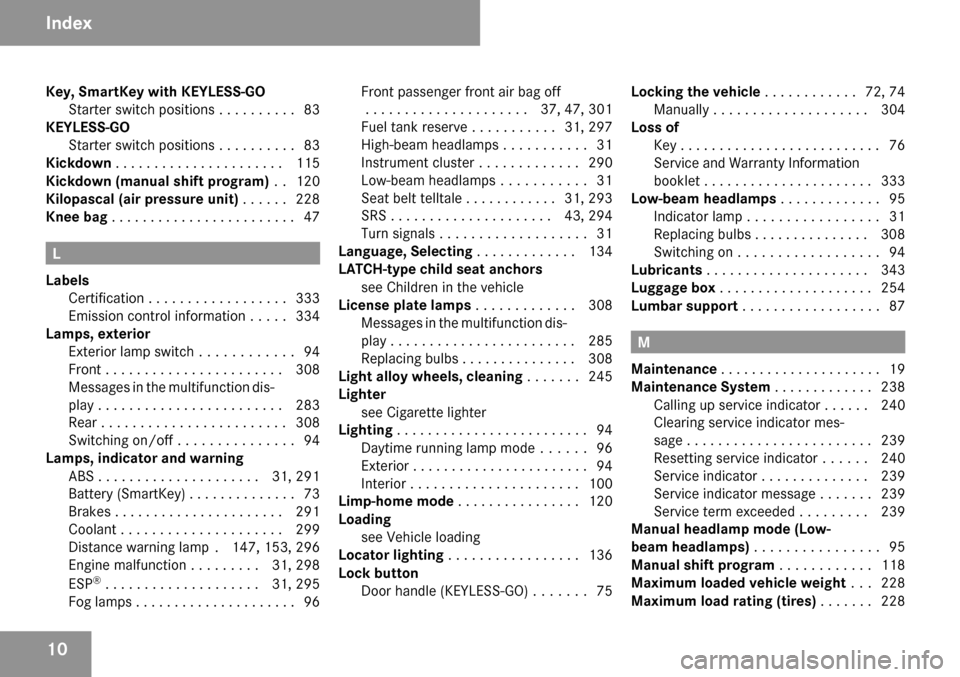 MERCEDES-BENZ CLS63AMG 2009 W219 Owners Manual 