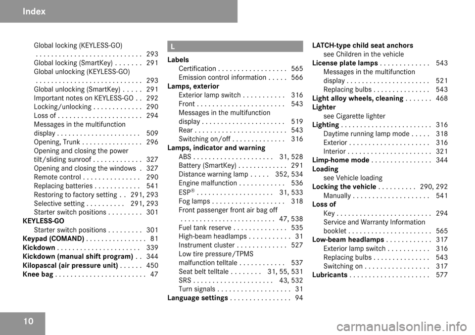 MERCEDES-BENZ CL65AMG 2009 C216 Owners Manual 