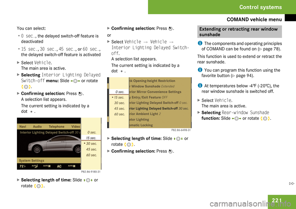 MERCEDES-BENZ CL65AMG 2009 C216 Owners Manual 