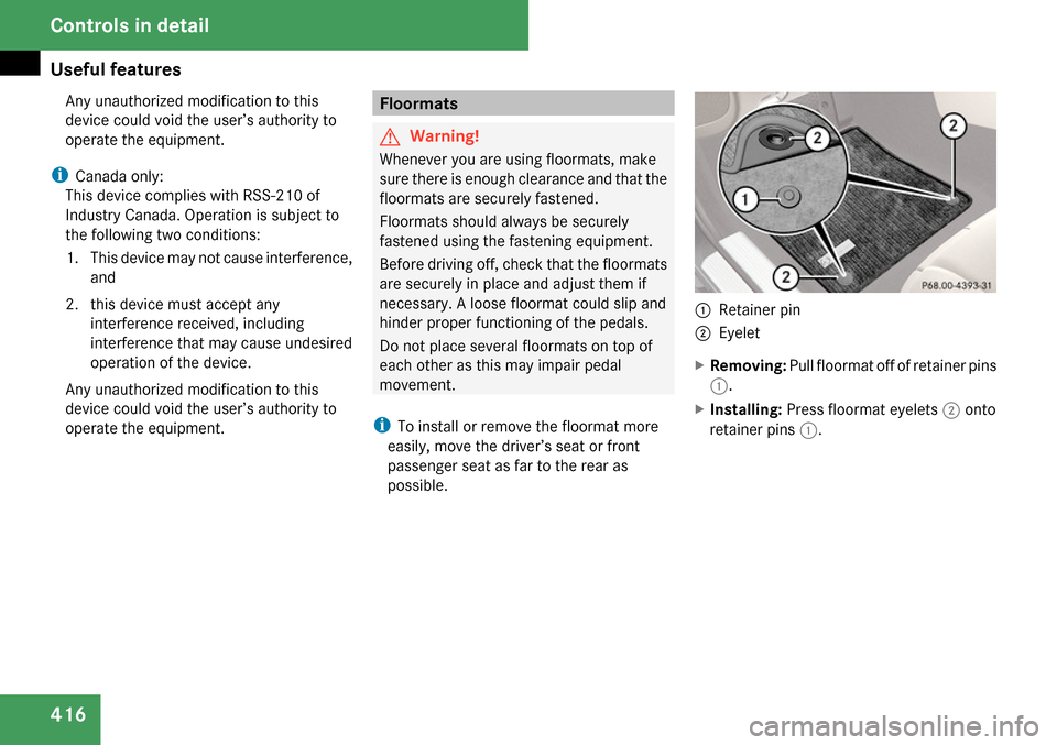 MERCEDES-BENZ CL65AMG 2009 C216 Owners Manual 