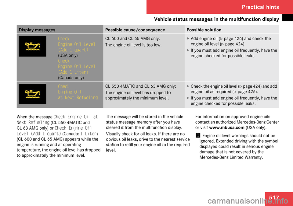 MERCEDES-BENZ CL65AMG 2009 C216 Owners Manual 