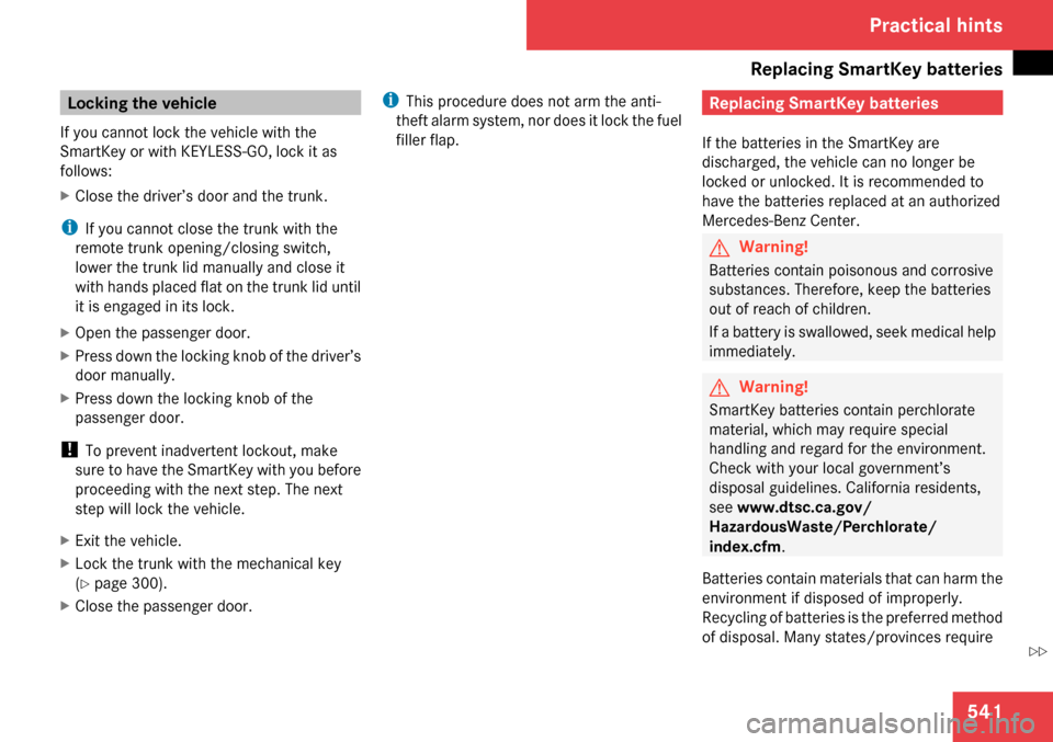 MERCEDES-BENZ CL65AMG 2009 C216 Owners Manual 