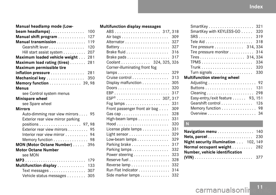 MERCEDES-BENZ C300 4MATIC 2009 W204 Owners Manual 